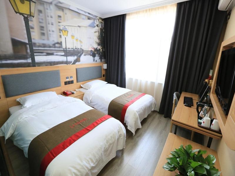 Thank Inn Chain Hotel Gansu Jiuquan Suzhou District Bell And Drum Tower Exteriör bild